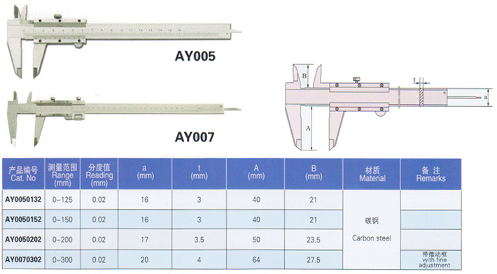 普通碳鋼游標(biāo)卡尺
